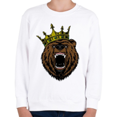 PRINTFASHION Medve king - Gyerek pulóver - Fehér