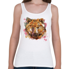 PRINTFASHION Medve - Női atléta - Fehér női trikó