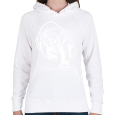 PRINTFASHION Medve  - Női kapucnis pulóver - Fehér női pulóver, kardigán