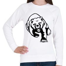 PRINTFASHION Medve  - Női pulóver - Fehér női pulóver, kardigán