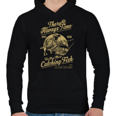 PRINTFASHION Még egy fogás - Férfi kapucnis pulóver - Fekete