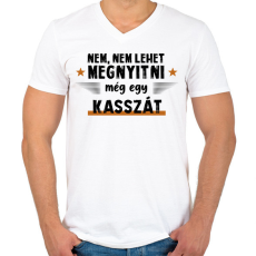 PRINTFASHION Még egy kassza - Férfi V-nyakú póló - Fehér