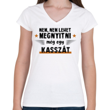 PRINTFASHION Még egy kassza - Női V-nyakú póló - Fehér női póló