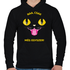 PRINTFASHION Még egyszer - Férfi kapucnis pulóver - Fekete