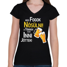 PRINTFASHION Meg fogok nősülni - Női V-nyakú póló - Fekete női póló