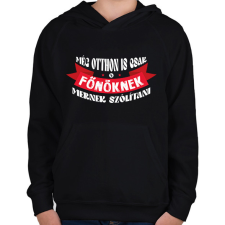 PRINTFASHION Még otthon is - Gyerek kapucnis pulóver - Fekete gyerek pulóver, kardigán