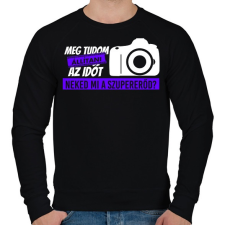 PRINTFASHION Meg tudom állítani az időt - Férfi pulóver - Fekete férfi pulóver, kardigán