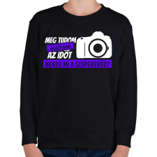 PRINTFASHION Meg tudom állítani az időt - Gyerek pulóver - Fekete gyerek pulóver, kardigán