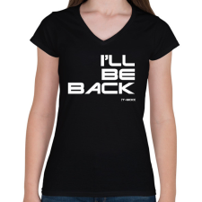 PRINTFASHION Meg visszaterek - T-800 - Női V-nyakú póló - Fekete női póló