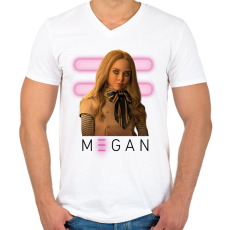 PRINTFASHION Megan baba - Férfi V-nyakú póló - Fehér