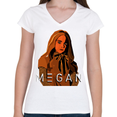 PRINTFASHION megan doll - Női V-nyakú póló - Fehér