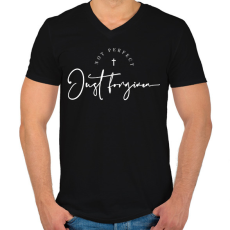 PRINTFASHION Megbocsát - Férfi V-nyakú póló - Fekete