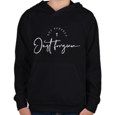 PRINTFASHION Megbocsát - Gyerek kapucnis pulóver - Fekete