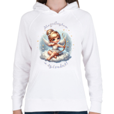 PRINTFASHION Megcéloztam a szívedet! - Női kapucnis pulóver - Fehér női pulóver, kardigán