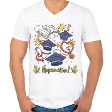 PRINTFASHION Megcsináltam - Férfi V-nyakú póló - Fehér