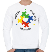PRINTFASHION Megértés, tudatosság, elfogadás - Férfi pulóver - Fehér férfi pulóver, kardigán