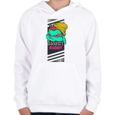 PRINTFASHION Méges nyuszi - Gyerek kapucnis pulóver - Fehér