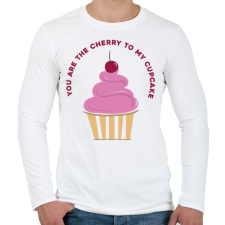PRINTFASHION Meggyes muffin - Férfi hosszú ujjú póló - Fehér férfi póló