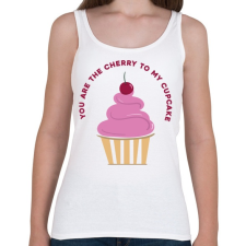 PRINTFASHION Meggyes muffin - Női atléta - Fehér női trikó