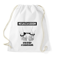 PRINTFASHION Megházasodom - Legénybúcsú - Sportzsák, Tornazsák - Fehér tornazsák