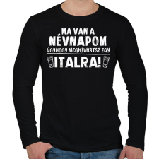 PRINTFASHION Meghívhatsz egy italra - Férfi hosszú ujjú póló - Fekete férfi póló