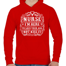 PRINTFASHION Megmentelek - Férfi kapucnis pulóver - Piros férfi pulóver, kardigán