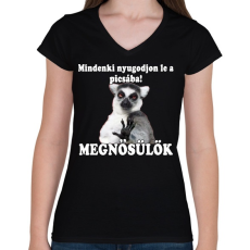 PRINTFASHION Megnősülök! - Női V-nyakú póló - Fekete