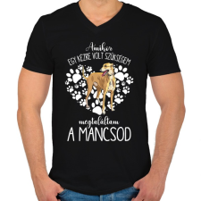 PRINTFASHION Megtaláltam a mancsod - Agár - Férfi V-nyakú póló - Fekete férfi póló