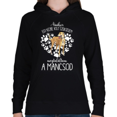 PRINTFASHION Megtaláltam a mancsod - Agár - Női kapucnis pulóver - Fekete