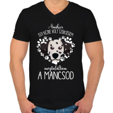 PRINTFASHION Megtaláltam a mancsod - Dalmata - Férfi V-nyakú póló - Fekete férfi póló