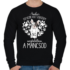 PRINTFASHION Megtaláltam a mancsod - Francia Bulldog - Férfi pulóver - Fekete