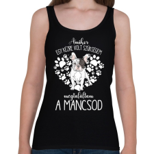 PRINTFASHION Megtaláltam a mancsod - Francia Bulldog - Női atléta - Fekete női trikó