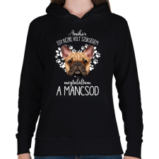 PRINTFASHION Megtaláltam a mancsod - French Bulldog - Női kapucnis pulóver - Fekete női pulóver, kardigán