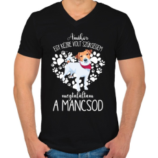 PRINTFASHION Megtaláltam a mancsod - Jack Russel Terrier - Férfi V-nyakú póló - Fekete