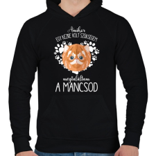 PRINTFASHION Megtaláltam a mancsod - Macska - Férfi kapucnis pulóver - Fekete férfi pulóver, kardigán