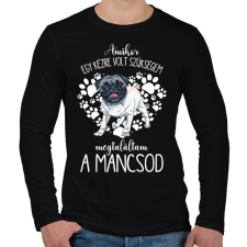 PRINTFASHION Megtaláltam a mancsod - Mopsz pug - Férfi hosszú ujjú póló - Fekete férfi póló