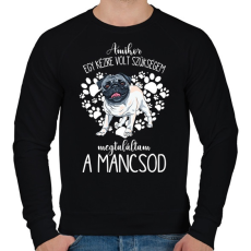 PRINTFASHION Megtaláltam a mancsod - Mopsz pug - Férfi pulóver - Fekete