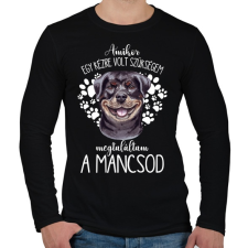 PRINTFASHION Megtaláltam a mancsod - Rottweiler - Férfi hosszú ujjú póló - Fekete férfi póló