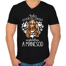 PRINTFASHION Megtaláltam a mancsod - Spániel - Férfi V-nyakú póló - Fekete férfi póló