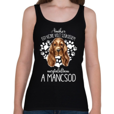 PRINTFASHION Megtaláltam a mancsod - Spániel - Női atléta - Fekete női trikó