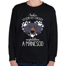 PRINTFASHION Megtaláltam a mancsod - Tacskó - Gyerek pulóver - Fekete gyerek pulóver, kardigán