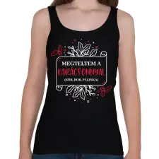 PRINTFASHION Megteltem a Karácsonnyal - Női atléta - Fekete női trikó