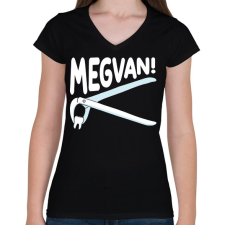 PRINTFASHION Megvan! - Női V-nyakú póló - Fekete női póló