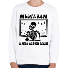 PRINTFASHION Megvárom - Csontváz - Gyerek pulóver - Fehér