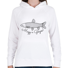 PRINTFASHION Megy a gozos - Női kapucnis pulóver - Fehér