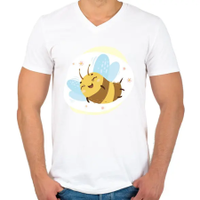 PRINTFASHION Méhecske 4 - Férfi V-nyakú póló - Fehér férfi póló