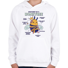 PRINTFASHION Méhecske anatómia - Gyerek kapucnis pulóver - Fehér gyerek pulóver, kardigán