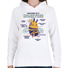 PRINTFASHION Méhecske anatómia - Női kapucnis pulóver - Fehér női pulóver, kardigán