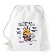 PRINTFASHION Méhecske anatómia - Sportzsák, Tornazsák - Fehér tornazsák