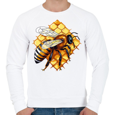 PRINTFASHION Méhecske - Férfi pulóver - Fehér férfi pulóver, kardigán
